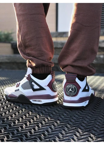 Білі кросівки чоловічі nike air jordan retro 4 psg найк аір джордан демісезон No Brand
