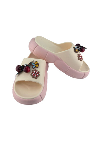 Пудровые шлепанцы женские с джибитсами No Brand джибитсы