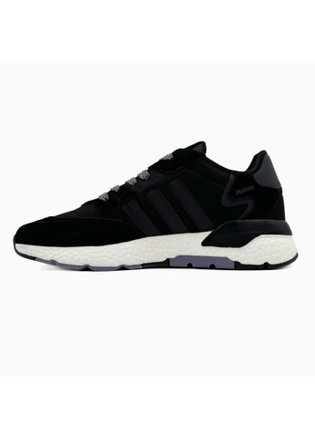 Чорні Осінні кросівки чоловічі adidas nite jogger white / black / violet адідас No Brand