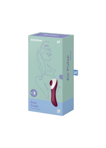 Вакуумный стимулятор с вибрацией Dual Crush Wine Red Satisfyer (397537940)