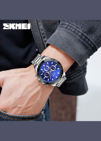 9259SIBU Silver-Blue кварцевый сasual, классический Skmei (324214596)