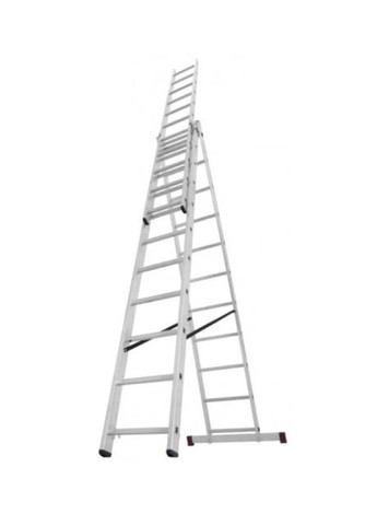 Алюмінієва драбина Corda (3х11 сходинок) універсальна 3-секційна (24145) Krause (302675278)