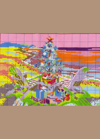 Набір для вишивання за нанесеною на канву схемою "Christmas tree ". AIDA 14CT printed, 30*21 см Joy Sunday (313613216)