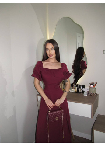 Бордова сукня максі із зав'язками на спині Fashion