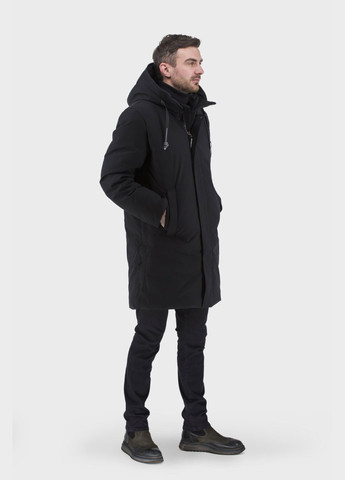 Чорна зимня чоловічий зимовий пуховик спортивний без хутра з качиним пухом (, ), 30439 Snow Image