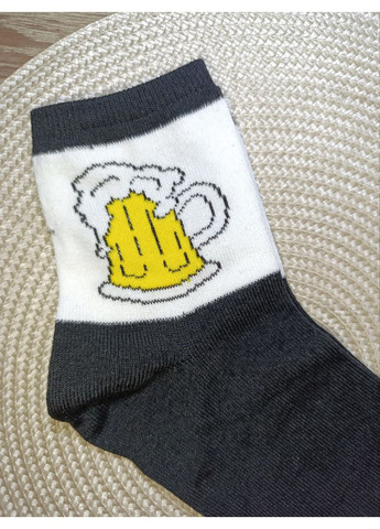 Чёрные носки мужские хлопок + стрейч. высок с приколами. стильные и практичные. MiLeSKoV рисунки (329735003)