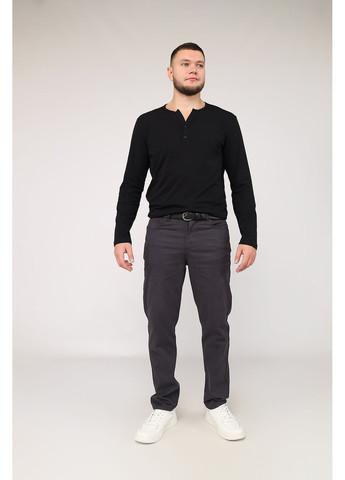 Футболка з довгим рукавом чоловіча колір чорний ЦБ-00284940 Yuki чорний трикотаж