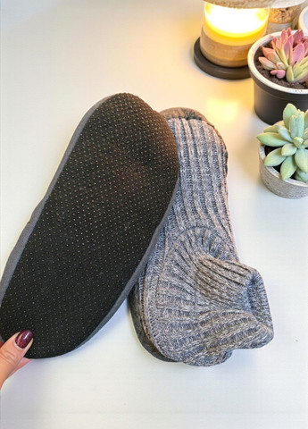 Серые тапочки-носки домашние мягкие домашние серый (7916) Primark