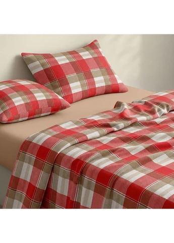 Полуторна постільна білизна фланель з простирадлом на резинці BERRY TARTAN CS1 (4822052501030) Cosas (393687871)