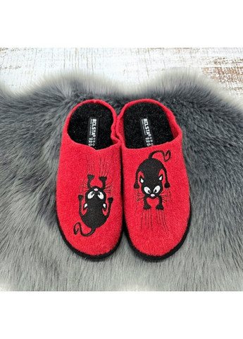 Тапочки жіночі повстяні для ламінату червоні з котиками Белста (369504735)