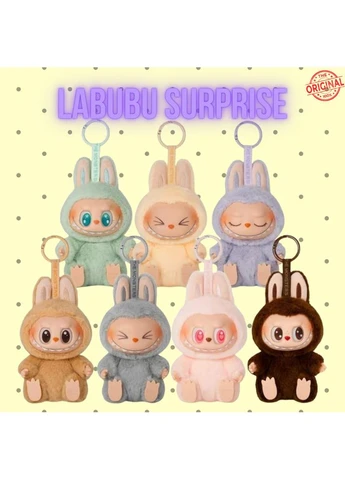 Игрушка сюрприз Лабубу сидячая 14см мягкая фигурка брелок Labubu кукла аксессуар для сумки рюкзака случайный персонаж из No Brand (383273783)