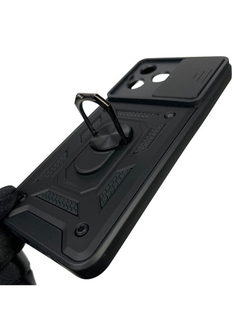 Чехол для Note 50 бронированный с кольцом-держателем со шторкой на реалми нот 50 чёрный rg1 Realme (366019727)