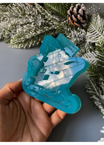 Молд Санки з ялинкою для новорічних іграшок на ялинку силіконова форма для епоксидної смоли No Brand (370567039)