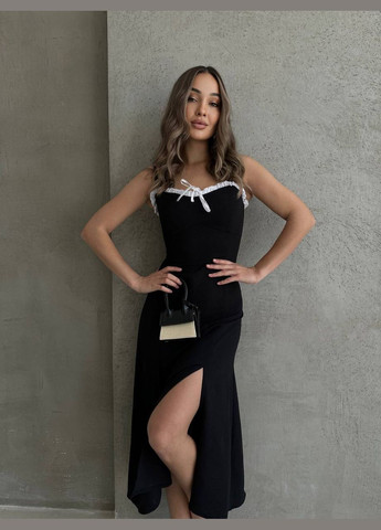 Чорна кежуал сукня N.Family однотонна