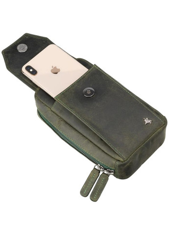 Кожана сумка-чехол панч із винтажної шкіри Alex S45 Oil Grn Visconti (303831804)