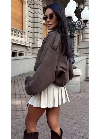 Женский укороченный бомбер свободного кроя MonCher на молнии (359380601)