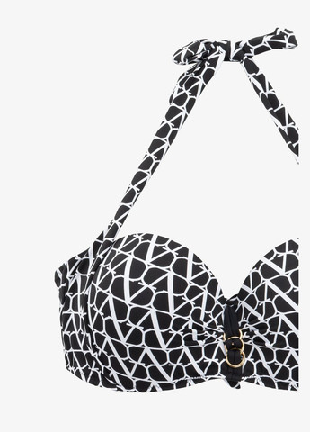 Чорно-білий демісезонний купальник з візерунком верх жіночий 25173-k shop (2000990925800) On me