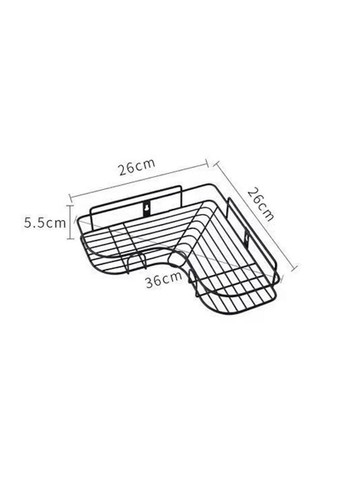 Кутова настінна поличка для ванної самоклеюча чорна (NR0147_1) No Brand (315885524)