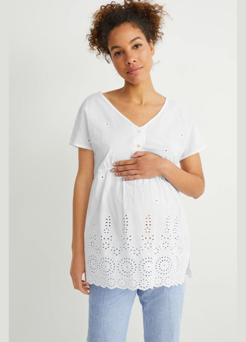 Белая блуза из хлопка для беременных C&A