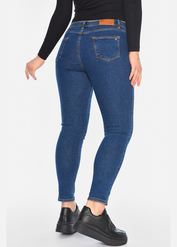 Джинси жіночі скінні темно-синього кольору Let's Shop - (315746955)