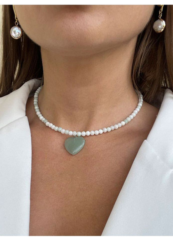 Чокер из нефрита с подвеской каменное сердце 5210 LeBijou (368559325)