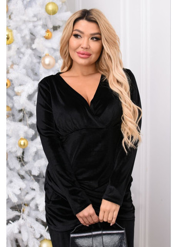 Черное праздничный, вечернее, кэжуал женское платье бархатное элегантное Style Point однотонное