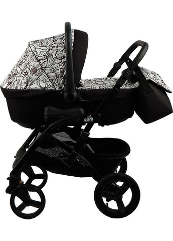 Коляска 3 в 1 DINAMICO UP SMART, черная рама, цвет чернобелое граффити (897T/V90/990/782K) CAM (307836155)