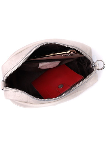 Якісна кроссбоді для жінок з натуральної м'якої шкіри біла 22438 Vintage (329197022)