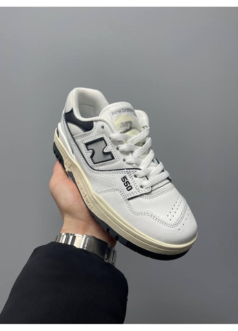 КРОСІВКИ ЖІНОЧІ NEW BALANCE 550 WHITE BLACK GREY LOGO НЬЮ БЕЛАНС 550 No Brand сірі демісезони (368857700)