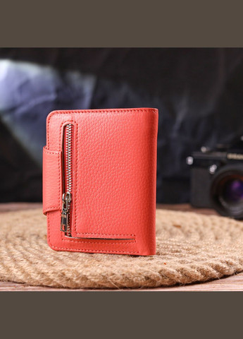 Стильний жіночий гаманець з натуральної шкіри 21669 Кораловий Canpellini (331911231)