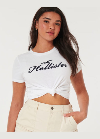 Белая летняя футболка hc9818w Hollister
