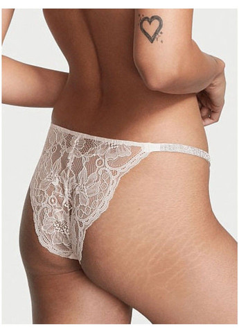 Трусики Victoria’s Secret Shine Strap Lace Cheeky Panty Coconut White Victoria's Secret (320961556)