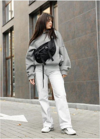 Велика тканинна жіноча поясна сумка бананка Чорна (872038721) Sambag (361244794)