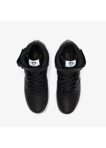 Черные демисезонные кроссовки мужские dj7840-001 мужские черные форсы оригинал Nike By Stussy Air Force 1 Mid Sp Black