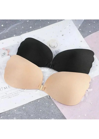 Чорний невидимка бюстгальтер бюст на силіконі невидимка fly bra,бюстгальтер невидимка з ефектом push up, флайбра хвилі No Brand