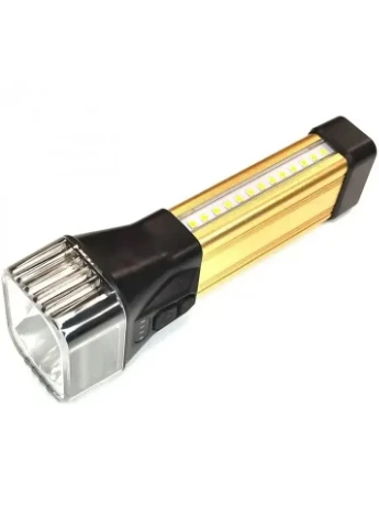 Ручний ліхтарик 5 Вт USB з бічним світлом 26 LED акумуляторний для риболовлі полювання туризму Сова CB-888 золотий Kassell (379600319)