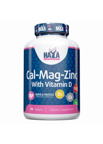 Витамины и минералы Calcium Magnesium and Zinc with Vitamin D, 90 таблеток Haya Labs (293481734)