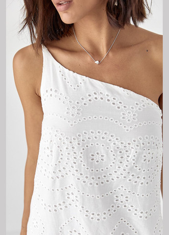 Летний женский сарафан на одной бретеле из прошвы Lurex