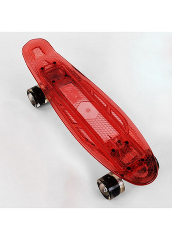Скейт-пенні борд прозора дека зі світлом, колеса PU зі світлом, зарядка USB 55х15 см No Brand (289459588)