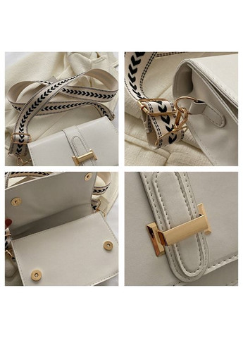 Белая женская сумка с тканевым ремешком КиП (270016477)