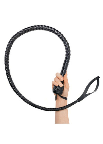 Плеті з рукояттю, натуральна шкіра, довжина - 120 см, Чорна - CherryLove Art of Sex (282709566)