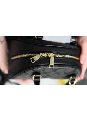 Сумка Coach Sydney у фірмовому стилі шамбре Сіро-чорна No Brand (375311441)