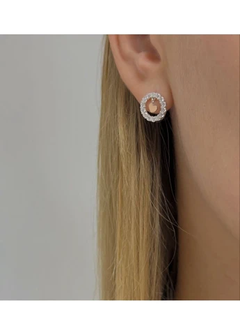 Серебряные серьги с вставками из золота 1519.50 Без бренду (381410929)