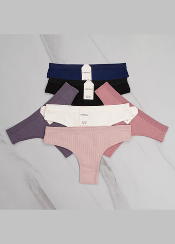 Жіночі базові трусики-танга з натуральної бавовни набір 6 шт Agremaila Танга (315634392)