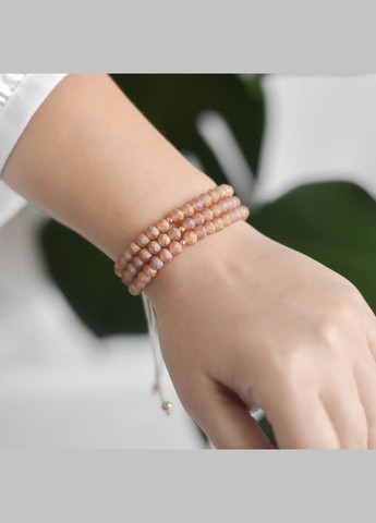 Браслет Чешский Хрусталь бежевый матовый с переливом на затяжке, гип-ный сплав цвет золото d-6мм 13,5-26см No Brand Браслет (331146018)