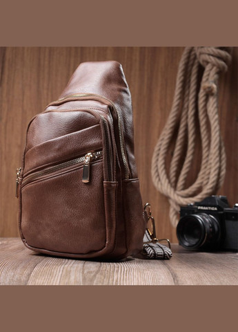 Модная женская сумка с одной лямкой через плечо из экокожи 22760 Коричневый Vintage (331907763)