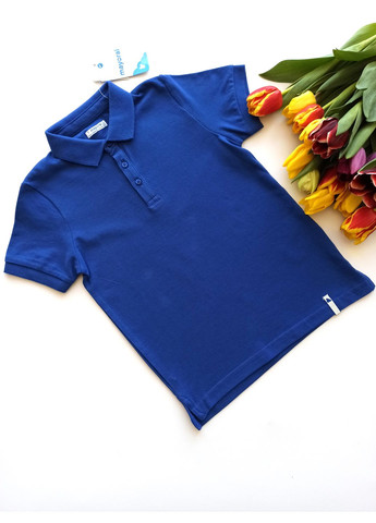 Синяя детская футболка-футболка-поло для мальчика 54110-709 синяя (122 см) для мальчика Mayoral однотонная
