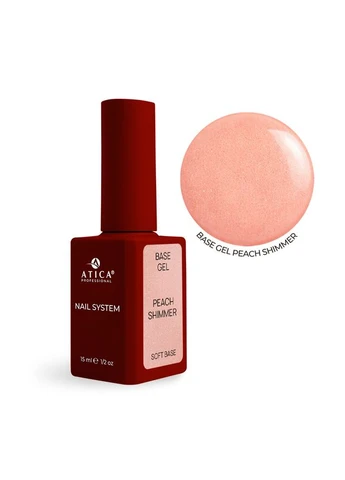 Peach Shimmer base soft - Кавер база з шимером 15мл. Atica (382829102)