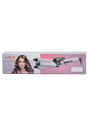 Потрійна плойка для волосся хвиля V593 з керамічним покриттям, рожевий VGR (297668802)