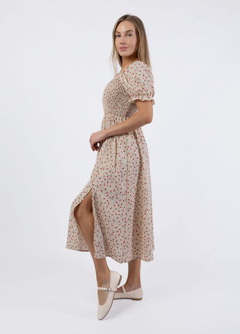 Бежева кежуал сарафан жіночий 2395-1 бежевий з відкритими плечима 346145 Power